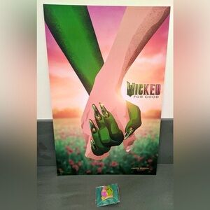 Wicked “For Good” Poster Print  & Pin, Limited Edition Movie Collectibles, NEW